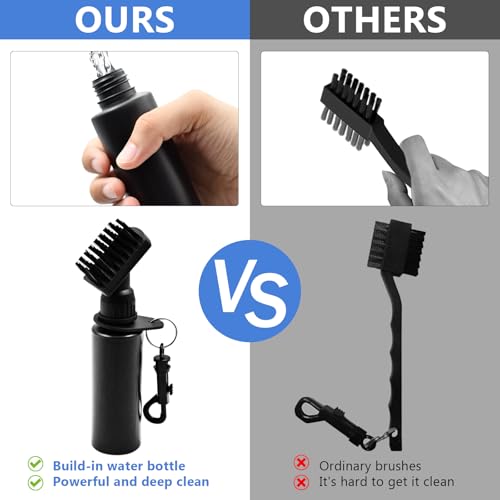 Pro Golf Club Brush Cleaner, Golf Water Brush with Retainer Clip and Squeeze Water Bottle with Squeeze Water Bottle Holds 4 Ounces of Water, Golf Club Cleaning Kit, Best Golf Gifts for Men