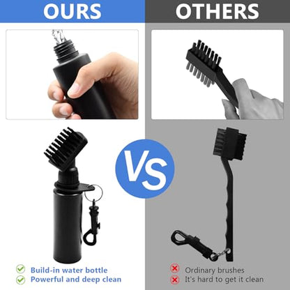 Pro Golf Club Brush Cleaner, Golf Water Brush with Retainer Clip and Squeeze Water Bottle with Squeeze Water Bottle Holds 4 Ounces of Water, Golf Club Cleaning Kit, Best Golf Gifts for Men