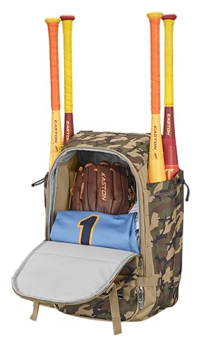 Easton Easton | Walk-off Ethos Backpack Equipment Bag | Baseball & Softball | Multiple Colors - color: Tan Army Camo
