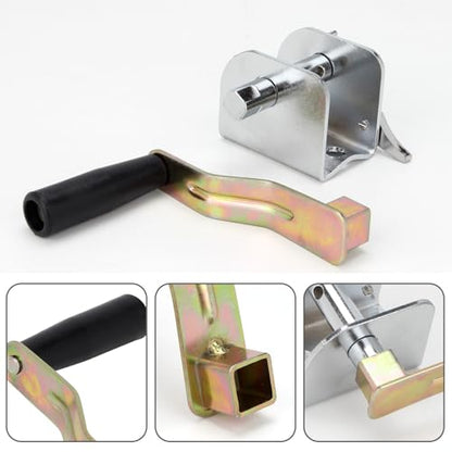 Hand Crank Tensioner, Hardware Crank Tensioning Device Replacement with Long Detachable Handle Tennis Post Reel Tennis Post Winder Accessories for Outdoor Volleyball Badminton Tennis Pole Net