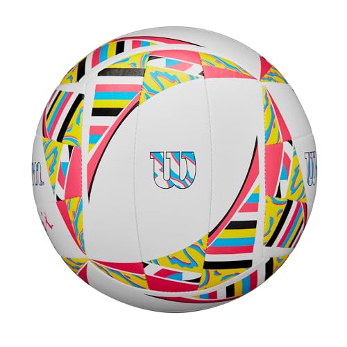 Wilson AVP Movement Volleyballs - color: White/Pink/Yellow