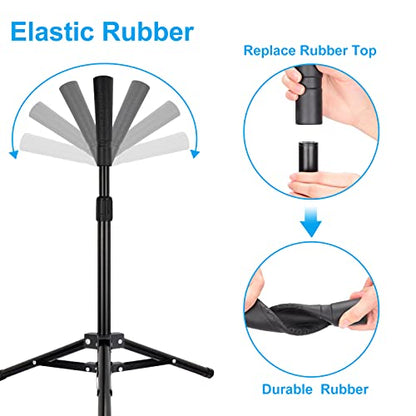 Hikeen Baseball Tees - Batting Tee with Portable Tripod Stand for Softball Hitting Training, Includes Carrying Bag - style: tee topper