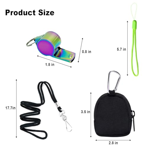 2 Sets Whistle for Coaches Sports Referee Whistle for Teachers Sports Emergency Whistle Survival Loud with Lanyard Includes Storage Pouch