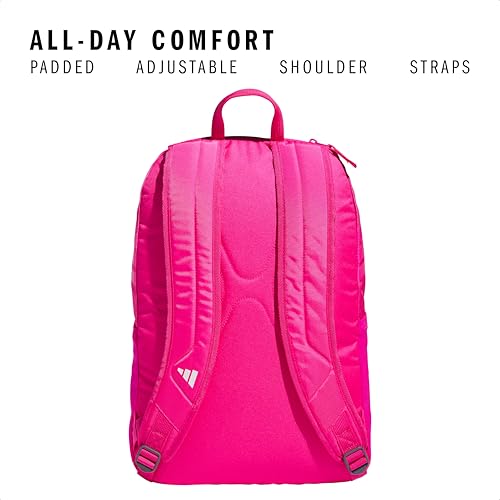 adidas Stadium 4 Soccer Backpack – Team Sports Bag with Ball Pocket, 36L - color: Shock Pink 2