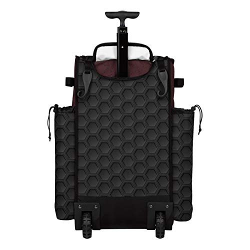 Boombah Rolling Superpack 2.0 3DHC Baseball/Softball Gear Bag - 23-1/2" x 13-1/2" x 9-1/2" - Multiple Colors - Telescopic Handle and Holds 4 Bats - Wheeled Version - color: Black/Maroon