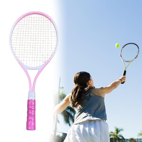 Menolana Tennis Racket Tennis Equipment Aluminum Alloy Frame Tennis Racquet High Strength Nylon Strings for Practice Training Garden - color: Pink