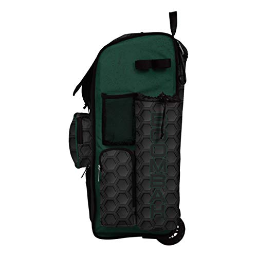 Boombah Rolling Superpack 2.0 3DHC Baseball/Softball Gear Bag - 23-1/2" x 13-1/2" x 9-1/2" - Multiple Colors - Telescopic Handle and Holds 4 Bats - Wheeled Version - color: Black/Dark Green