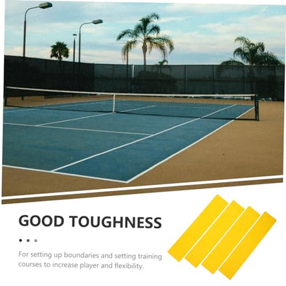 Toyvian 4Pcs Sports Exercise Markers Durable TPE Line Training Signs for Tennis Soccer Basketball Non Slip Court Markers for Drills and Training Sessions