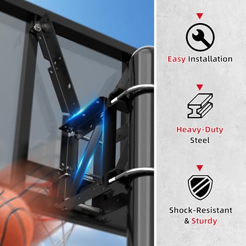 Buzzlett 9594 Basketball Backboard Mounting Kit - Compatible with Lifetime Backboards Only, Heavy-Duty Steel Brackets with 3 Installation Options (Wall, Roof, Pole), Weatherproof for Outdoor Use