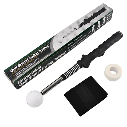 Retractable Golf Swing Trainer with Click Feedback, Right-Hand Grip Tempo Training Aid, Telescopic Golf Tempo Stick for Indoor Practice & Warm-Up, 15-23.6 in Portable Golf Accessory Kit