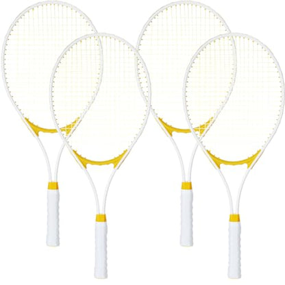 Liliful 4 Pcs Tennis Rackets for Adults Recreational 4 Players 27 Inch Tennis Racquets Lightweight Tennis Rackets Bulk for Women Men Tennis Training and Beginners with Overgrips and Carry Bag