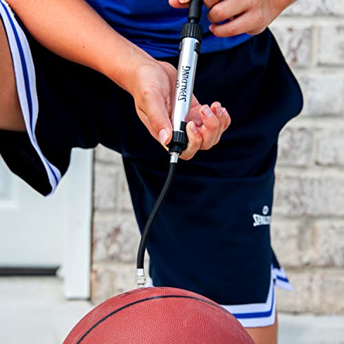 Spalding Sports Ball Pump Kit | Ideal for Basketball, Volleyball, Football, Soccer Ball & Rugby Ball | Complete Hand Pump Kit with Needles