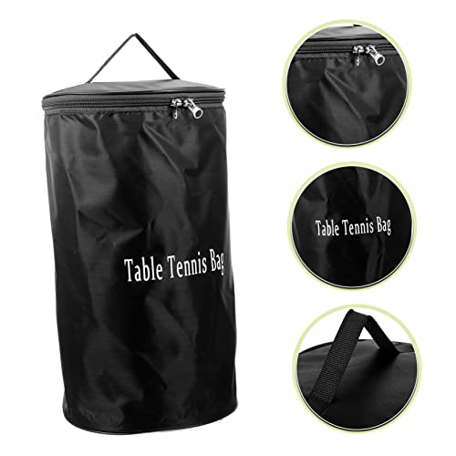 Kisangel Table Tennis Bag Portable Storage Pouch with Zipper and Handle Large Capacity Table Tennis Ball Holder for Training Home and Outdoor Use