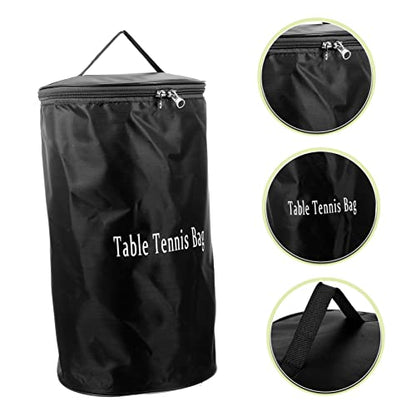 Kisangel Table Tennis Bag Portable Storage Pouch with Zipper and Handle Large Capacity Table Tennis Ball Holder for Training Home and Outdoor Use