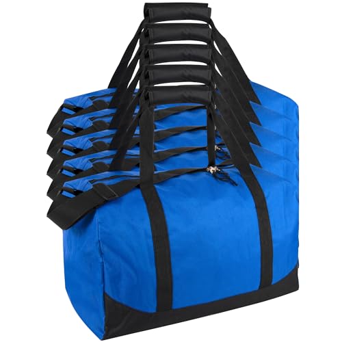24 Pack Bulk Duffle Bags Wholesale by the Case for Homeless, Sports Teams, and Duffle Bags for Foster Kids (All Blue Pack) - color: All Blue Pack