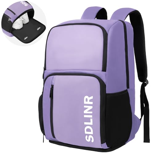 SDLINR Pickleball Bag Fits 4+ Paddles, Large Pickleball Backpack with Shoe Compartment and Fence Hook,Pickleball Gifts for Men Women