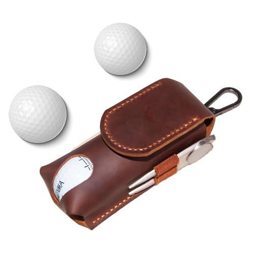 Personalized Golf Ball Bag, Custom Name Golf Bag & Tee Holder, Golf Pouch Bag Tees Holder Ball Pocket, Leather Golf Travel Bag, Christmas Gift,Great Golf Gifts (Pattern #1) - color: Pattern #1