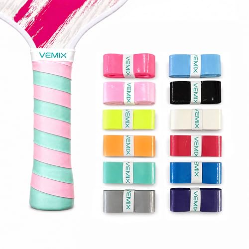 Pickleball Overgrip Tape – Non-Slip Sweat-Absorbing Replacement Grip for Paddle & Tennis Racquet, Soft Cushion Comfort, Multi-Pack Color Options - style: Assorted 12 Pack