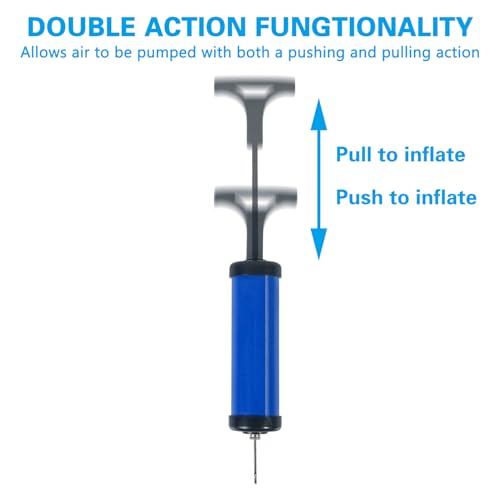 Aoneky 6-Inch Portable Hand Ball Pump - Compact Inflation Kit with 2 Needles, 2 Nozzles, Hose for Sports Balls, Basketball, Football, Pool Floats