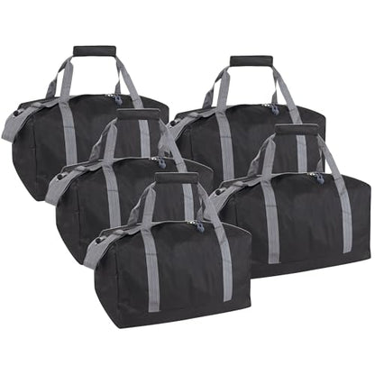 24 Pack Bulk Duffle Bags Wholesale by the Case for Homeless, Sports Teams, and Duffle Bags for Foster Kids (All Black Pack) - color: All Black Pack