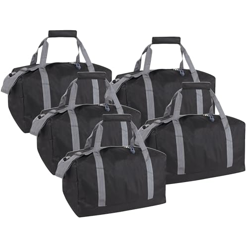 24 Pack Bulk Duffle Bags Wholesale by the Case for Homeless, Sports Teams, and Duffle Bags for Foster Kids (All Black Pack) - color: All Black Pack