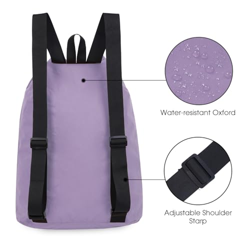 WANDF Swim Bag Mesh Drawstring Backpack Beach Backpack for Swimming, Gym, and Workout Gear - color: Purple