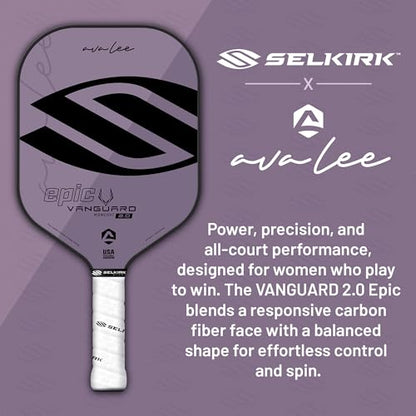 Selkirk Sport Vanguard Hybrid Pickleball Paddle | Carbon Fiber Pickleball Paddle with a Polypropylene X5 Core | Pickleball Rackets
