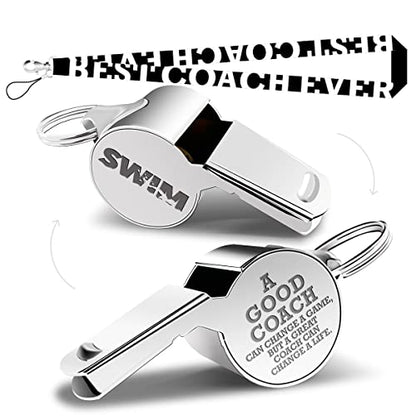 Whistle Swim Whistle for Coaches Teachers Whistle Emergency Coach Referee Lifeguard Loud Whistle for Swim Men Women Referees Officials School Sports Coaches Whistle with Lanyard Cheer Coach Gift.