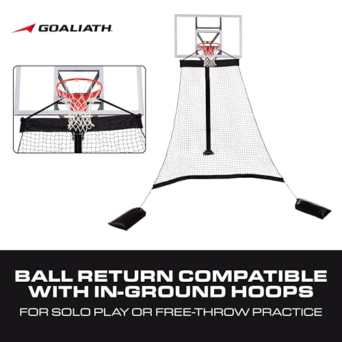 Goalrilla Basketball Hoop Return System Great for Solo Play or Free-Throw Practice and Compatible with Most In Ground Hoops , Black