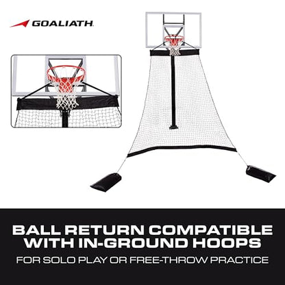 Goalrilla Basketball Hoop Return System Great for Solo Play or Free-Throw Practice and Compatible with Most In Ground Hoops , Black