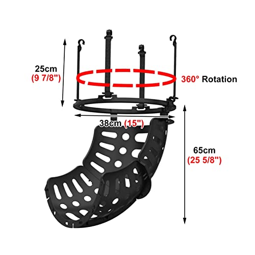 Basketball Hoop Returner Shot Return Apparatus - Attachment Black Ball Supports 360° Rotating Shooting Aid Trainer