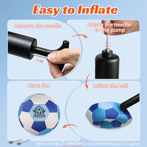 UBeesize Indoor Soccer Ball Size 4, Silent Soft Foam Soccer Ball for Indoor Training, Lightweight House Soccer Ball for Practice, Ball Control, Juggling and Skills Training (Deflated)