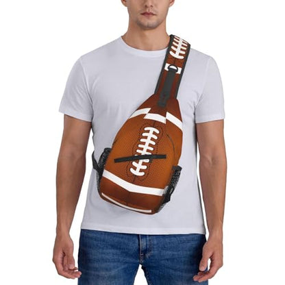 Football Sling Backpack Sling Bag Football Crossbody Shoulder Bag Purse Footballs Chest Bag For Men Women B - color: Football B