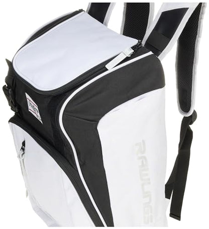 Rawlings | FRANCHISE Backpack Equipment Bag | Baseball/Softball | Rec/Travel | Multiple Styles - color: White/Black