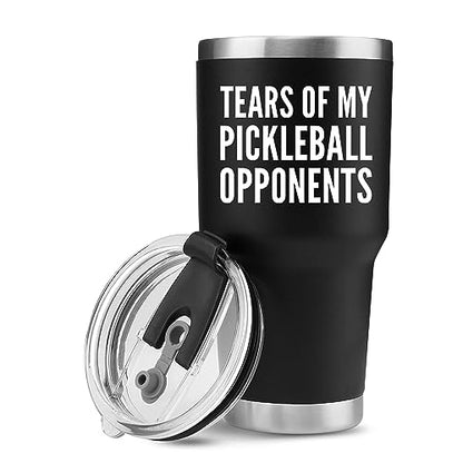Panvola Tears of My Pickleball Opponents Tumbler Sports Player Coach Gifts Vacuum Insulated Stainless Steel Tumbler With Removable Lid And Straw (30 oz) - style: 30 oz