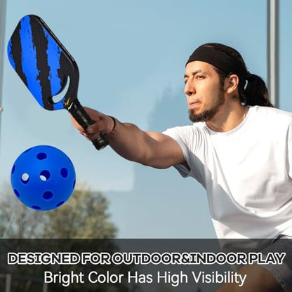 6 -Pack Pickleball Balls, 26 Holes Outdoor Pickleballs, High Elasticity & Durable Pickle Balls for All Style Pickleball Paddles Indoor Pickleballs - color: Deep Blue, style: 6 - Pack
