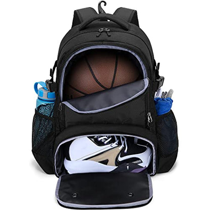 Basketball Bag, Soccer Backpack with Ball Compartment & Shoe Compartment for Basketball, Soccer, Volleyball Sports