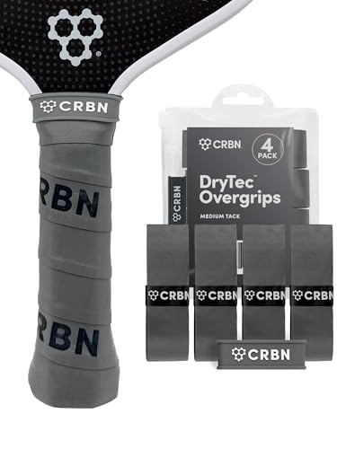 CRBN Pickleball - Drytec™ Overgrips - Pickleball Paddle Grip Tape - Absorbs Shock & Moisture - 4 Pack - color: Grey - 4 Pack