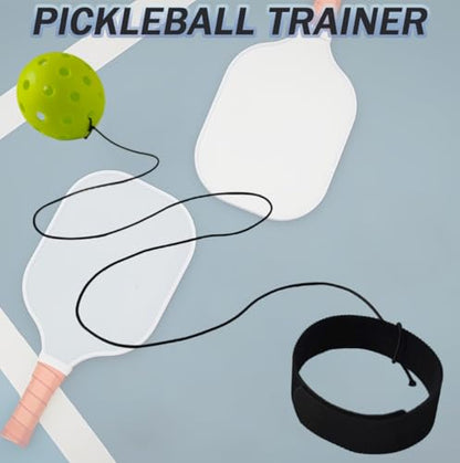 2 PCS Pickleball Trainer,Continuous Rebound Pickleball Drills Enhance Reaction Speed& Hand-Eye Coordination,Solo Practice Ball, Skill Levels,Green (Paddle Not Included)