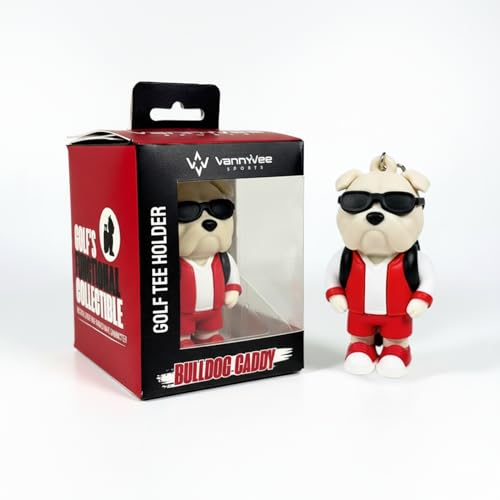 Animal Caddy Golf Tee Holder, Includes 8 Golf Tees, Fun Golf Accessory for Men & Women, Golf Gift - color: Red, style: Bulldog Caddy