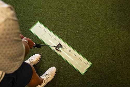 Golf Putting Mat with Glow Tracer – Premium Golf Training Aid - Home Practice for Putter Stroke Path, Alignment & Speed Control – Indoor Golf Putting System for Consistent, Repeatable Putting Accuracy