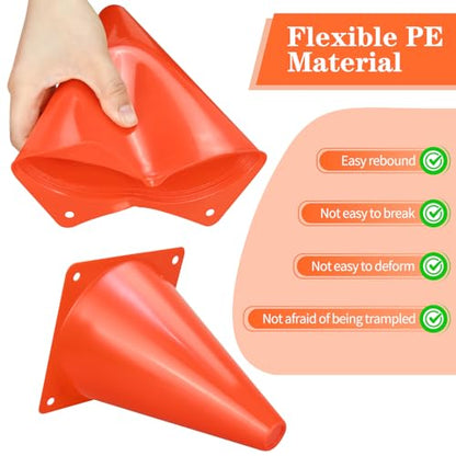 PXZBLG 12/24/50pcs Soccer Cones, 7" Soccer Cones, Plastic Traffic Cones, Training Cones for Basketball Football Skating Drills Practice - color: Red, size: 7", 50pcs