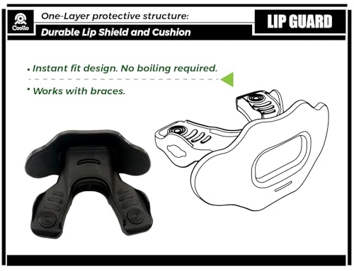 Football Mouth Guard Lip Guard MAXX/Might Football and High Impact Sports Lip Protector for Adults & Youth (Strap Included)