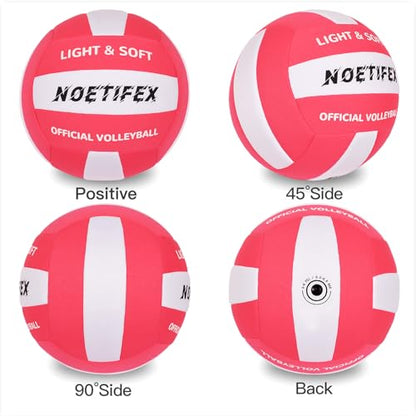 Soft Volleyball-Super Soft Fabric Light Volleyball for Indoor Practice Safe and Quiet Kids Youth Beginners House Yard Training Practice Games(Deflated) - color: Red,white