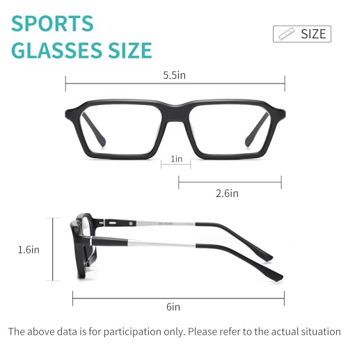 SooGree Sport Glasses for Men Women Basketball Football Sport Goggles Anti Fog Shock Collision Wearable Glasses - color: G8088-blacl Frame