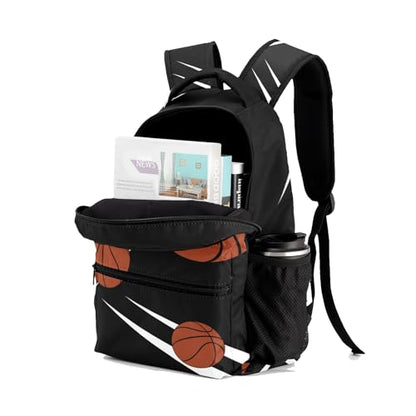Sport Basketball Player Team Black Personalized School Backpack for Teen Kid-Boy/Girl Primary Daypack Travel Bookbag - color: Option 32