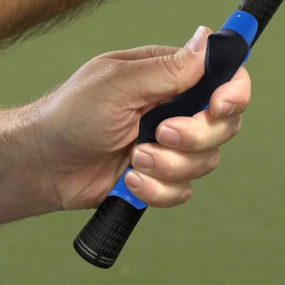 Golf Grip Trainer Attachment for Kids and Woman Beginner Training Equipment for Improving Hand Positioning on Golf Club Right Handed Golf Swing Trainer 6 Inches - color: Blue