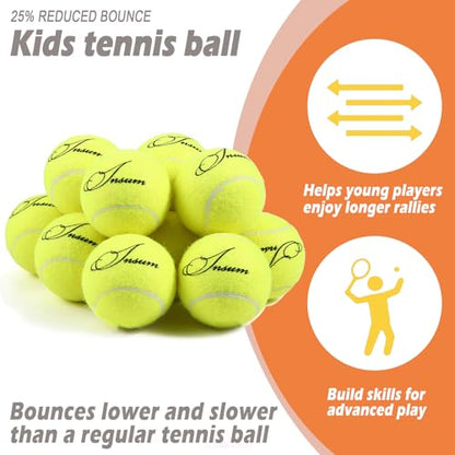 INSUM Tennis Balls, Low Pressureless Tennis Balls for Beginners, Made of Premium Durable Felt, Idea for Little Beginner Practice
