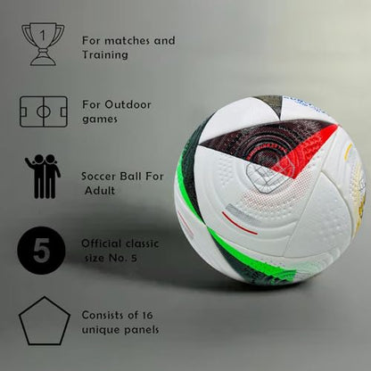 Euro Cup Soccer Ball Size 5 – Soft Cover, Perfect for Training & Play, for Soccer Fans & Adults