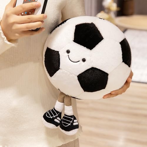 XIYUAN 13.7inch Football Plush Toys Soft Stuffed Sports Plush Balls Cute Fun American Soccer Doll Toys with feet Creative Football Spherical Decor Throw Pillow for Christmas Kids Gift (Football)